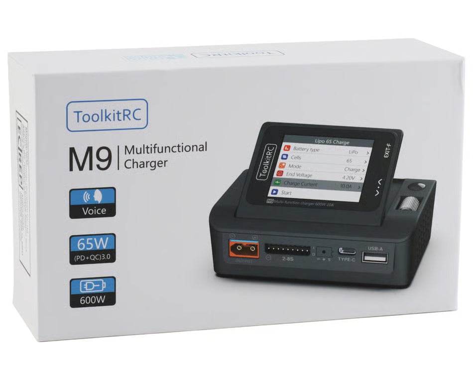 ToolkitRC M9 DC Smart Battery Charger Workstation (8S, 25A, 600W, Color Display, Audio Player) RC-LIFE