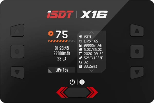 ISDT X16 Dual-Channel Smart Charger for 2–16S LiPo Batteries (1100W × 2, AC 100-240V / DC 10-34V) RC-LIFE