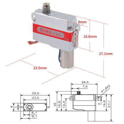 KST X08H Plus V2.0 Horizontal Lug Micro Servo 5.3Kgf.cm 0.09sec 9.5g 8mm