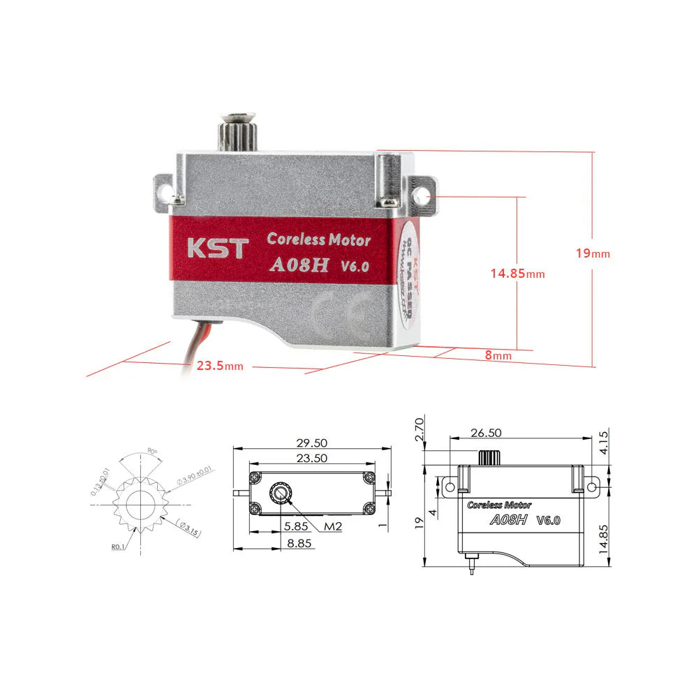 KST A08H V6.0 Coreless Metal Gear HV Micro Servo – 3.2Kgf.cm 0.09sec