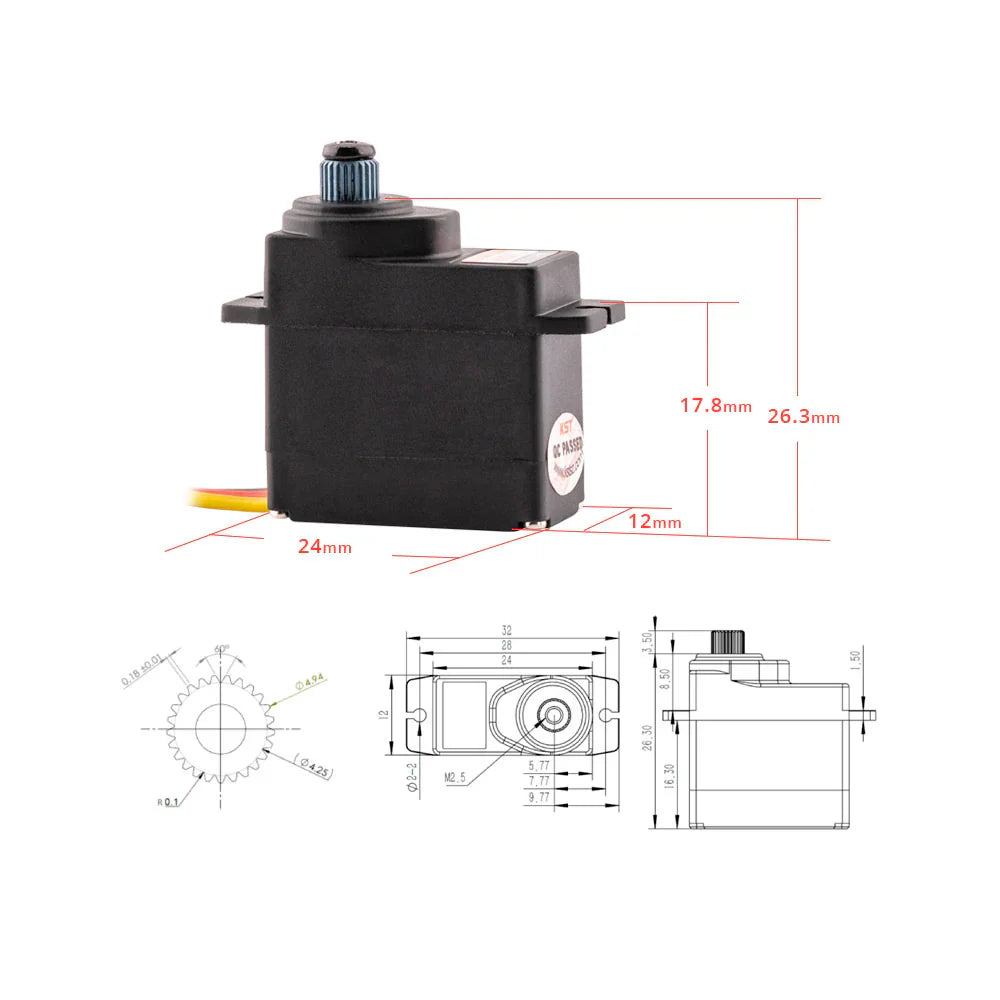 KST DS113MG V6.0 Digital Metal Gear Micro Servo 3.5kg 0.09sec