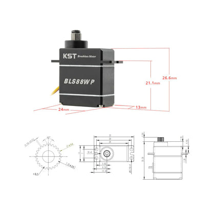 KST BLS88WP Waterproof Brushless Micro Servo 8.5kg.cm 0.07sec 8.4V