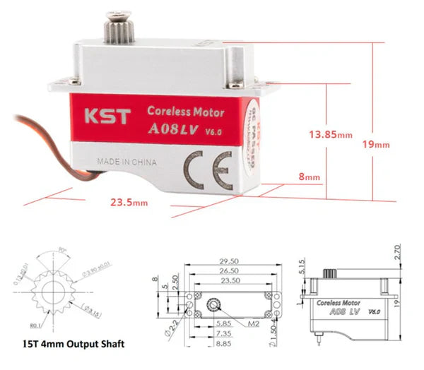 KST A08 LV V6.0 Micro Servo – 2.0Kgf.cm 0.15sec