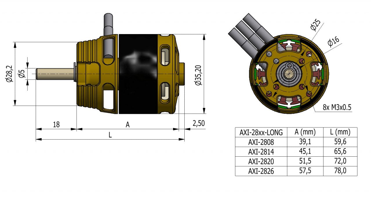 AXI 2808/16 GOLD LINE V3 LONG