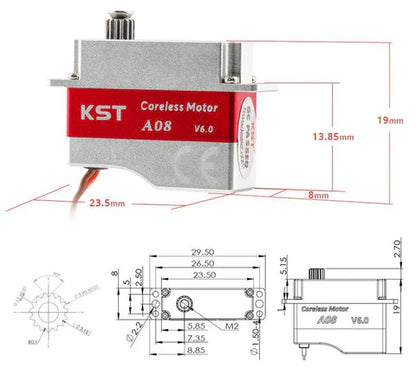 KST A08 V6.0 Coreless Metal Gear HV Micro Servo – 3.2Kgf.cm 0.09sec