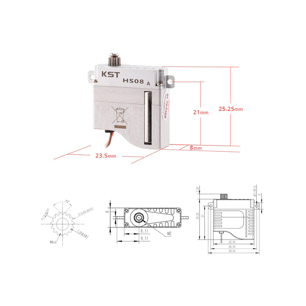 KST HS08A HV Digital Metal Gear Micro Servo – 6.0Kgf.cm 0.09sec