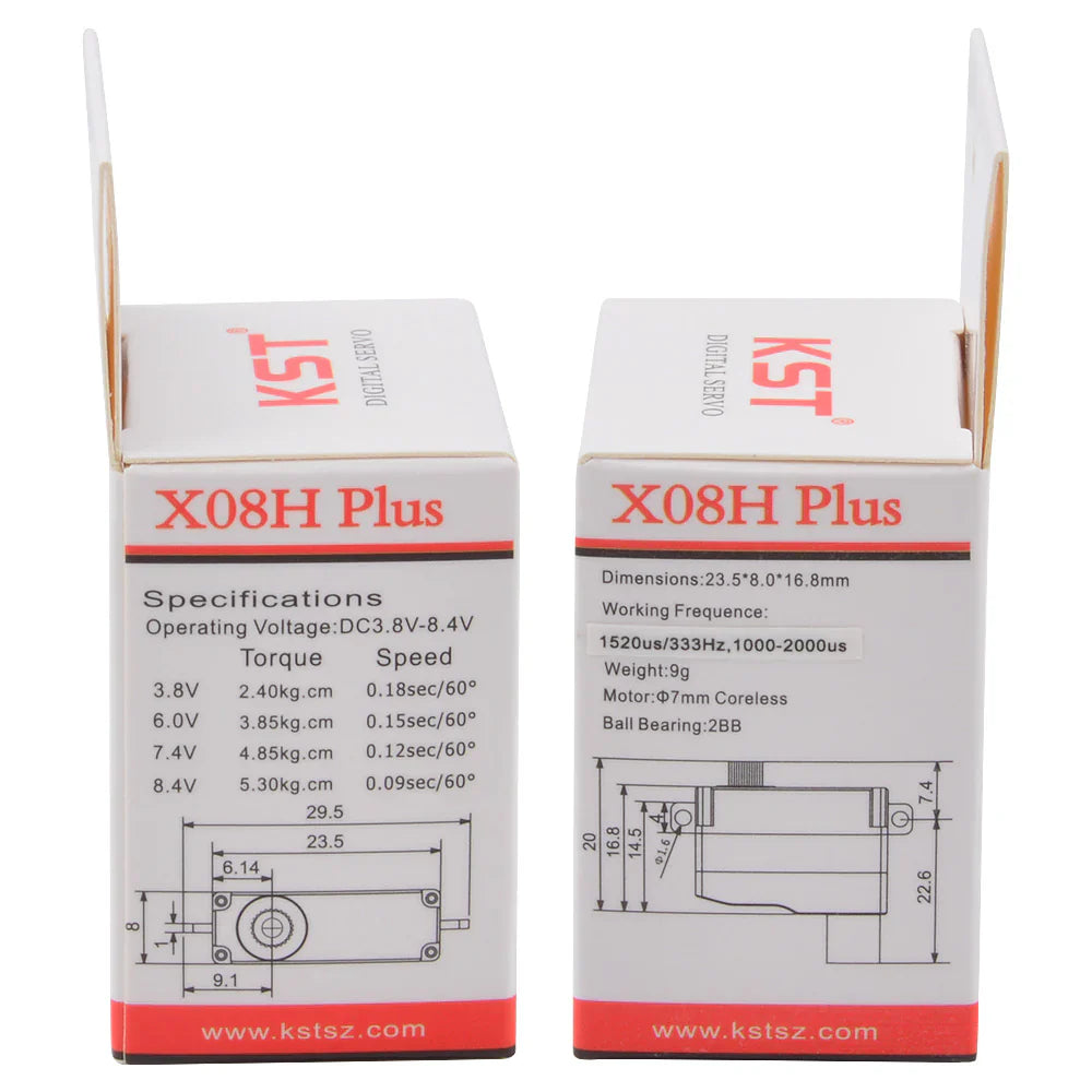 KST X08H Plus V2.0 Horizontal Lug Micro Servo 5.3Kgf.cm 0.09sec 9.5g 8mm