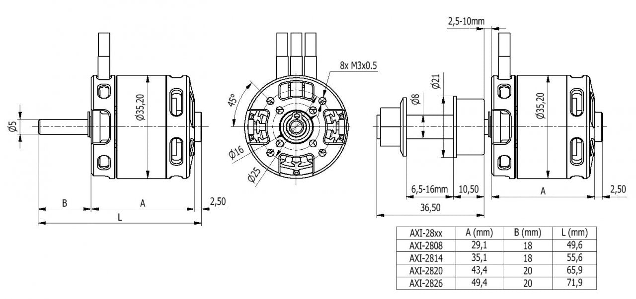 AXI 2826/8 GOLD LINE V3