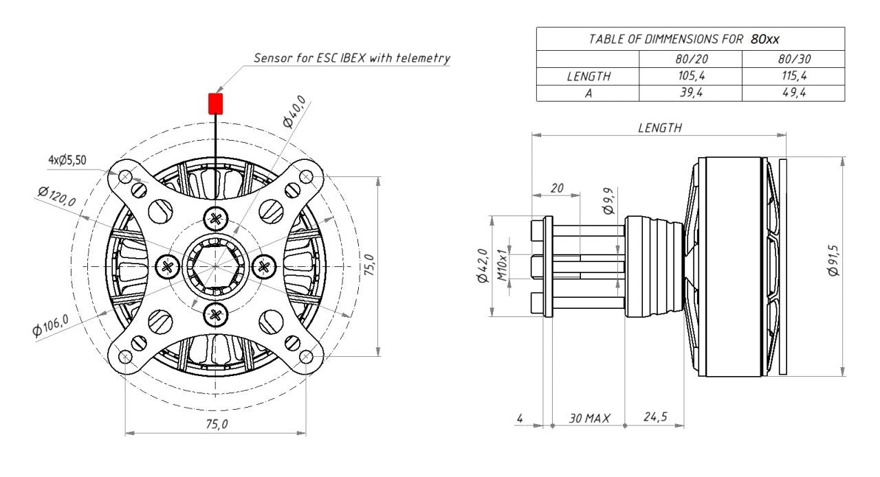 AXI 80.30 Series Brushless Motors KV165/185/215
