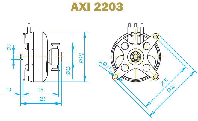 Model Motors AXI 2203/RACE GOLD LINE