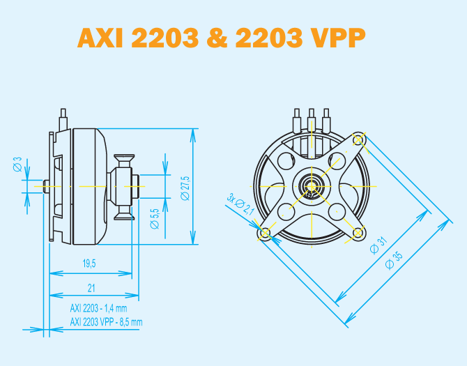 Model Motors AXI 2203/40 VPP GOLD LINE